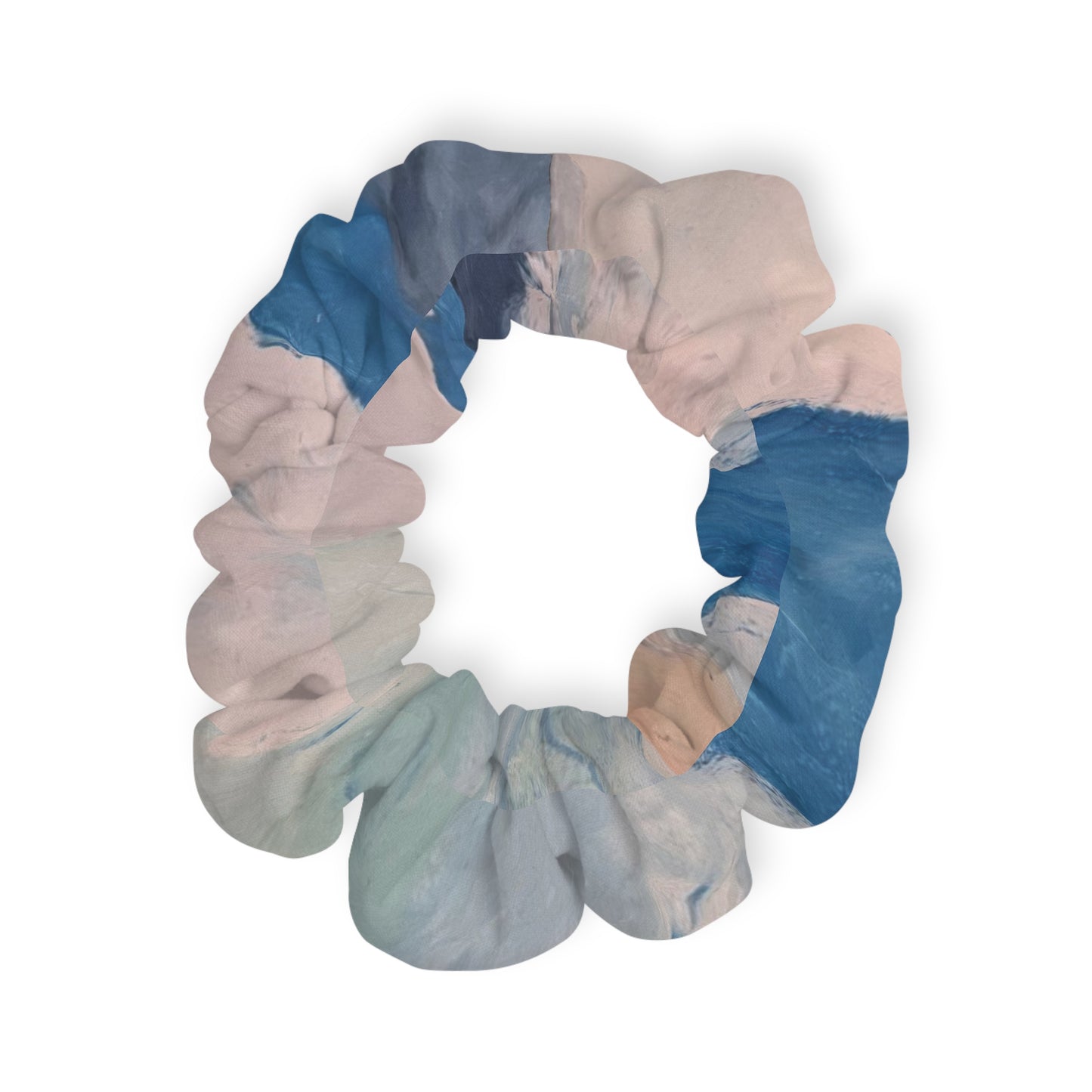 Ocean Breeze Scrunchie - Soft Cloth Hair Tie in Serene Blue Tones