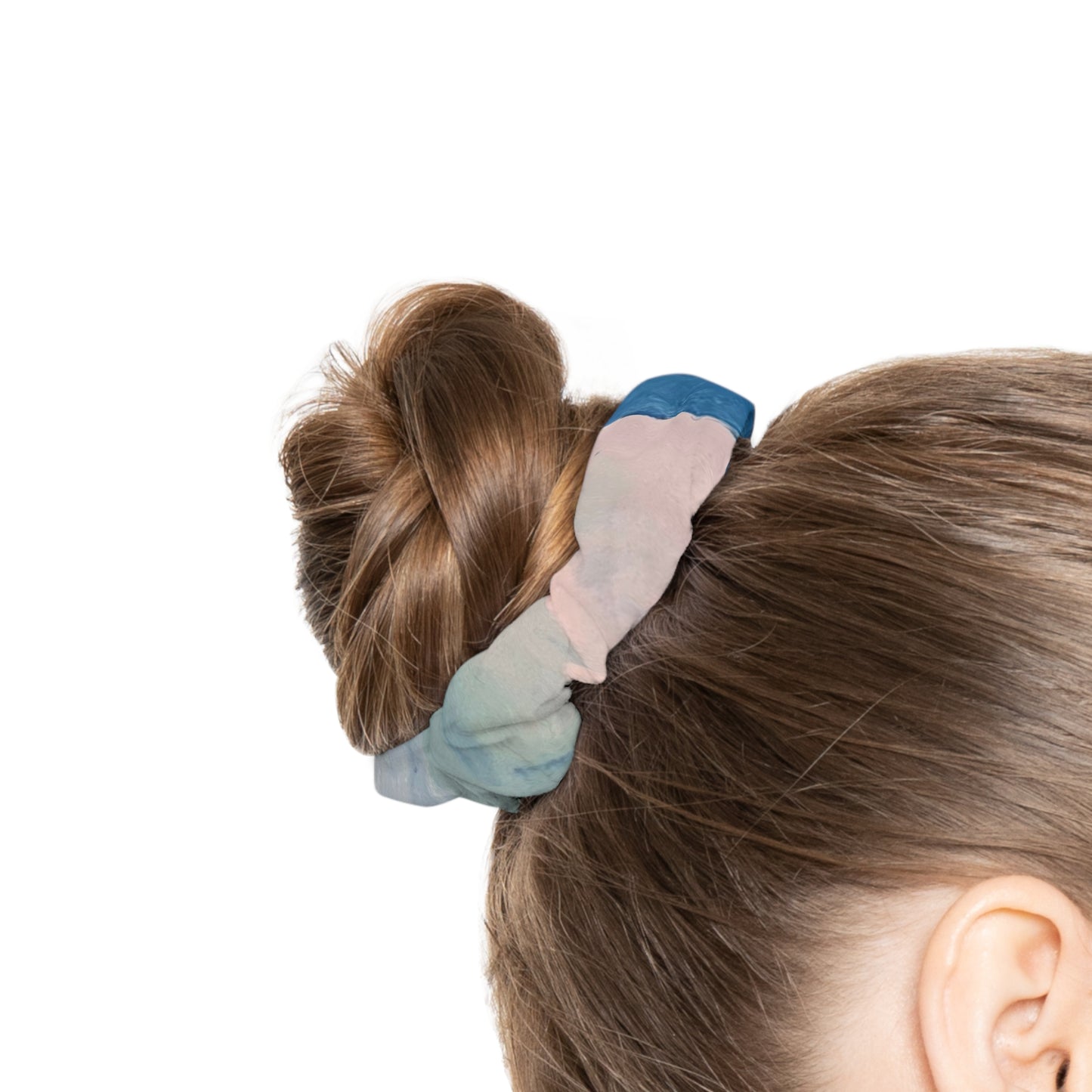 Ocean Breeze Scrunchie - Soft Cloth Hair Tie in Serene Blue Tones
