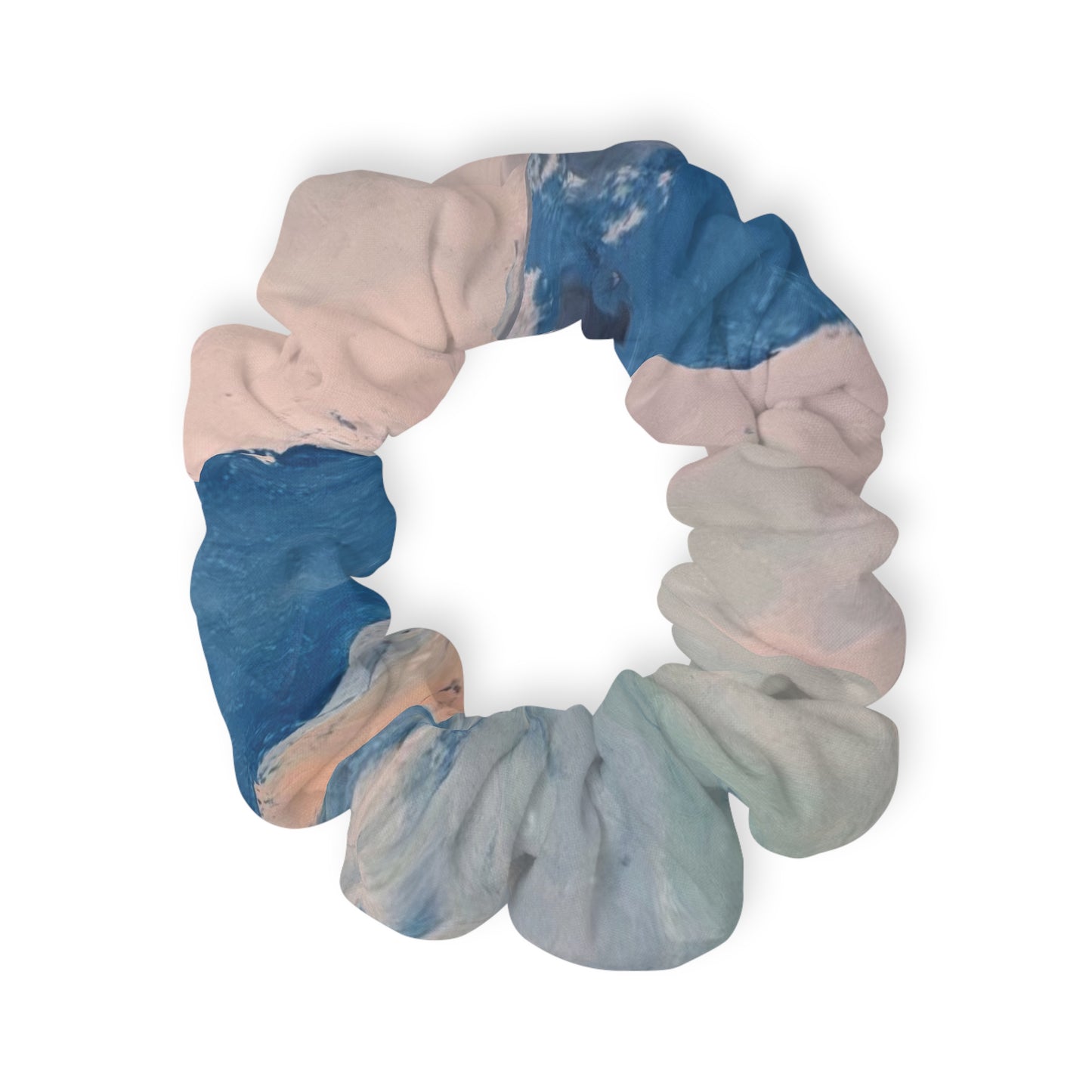 Ocean Breeze Scrunchie - Soft Cloth Hair Tie in Serene Blue Tones