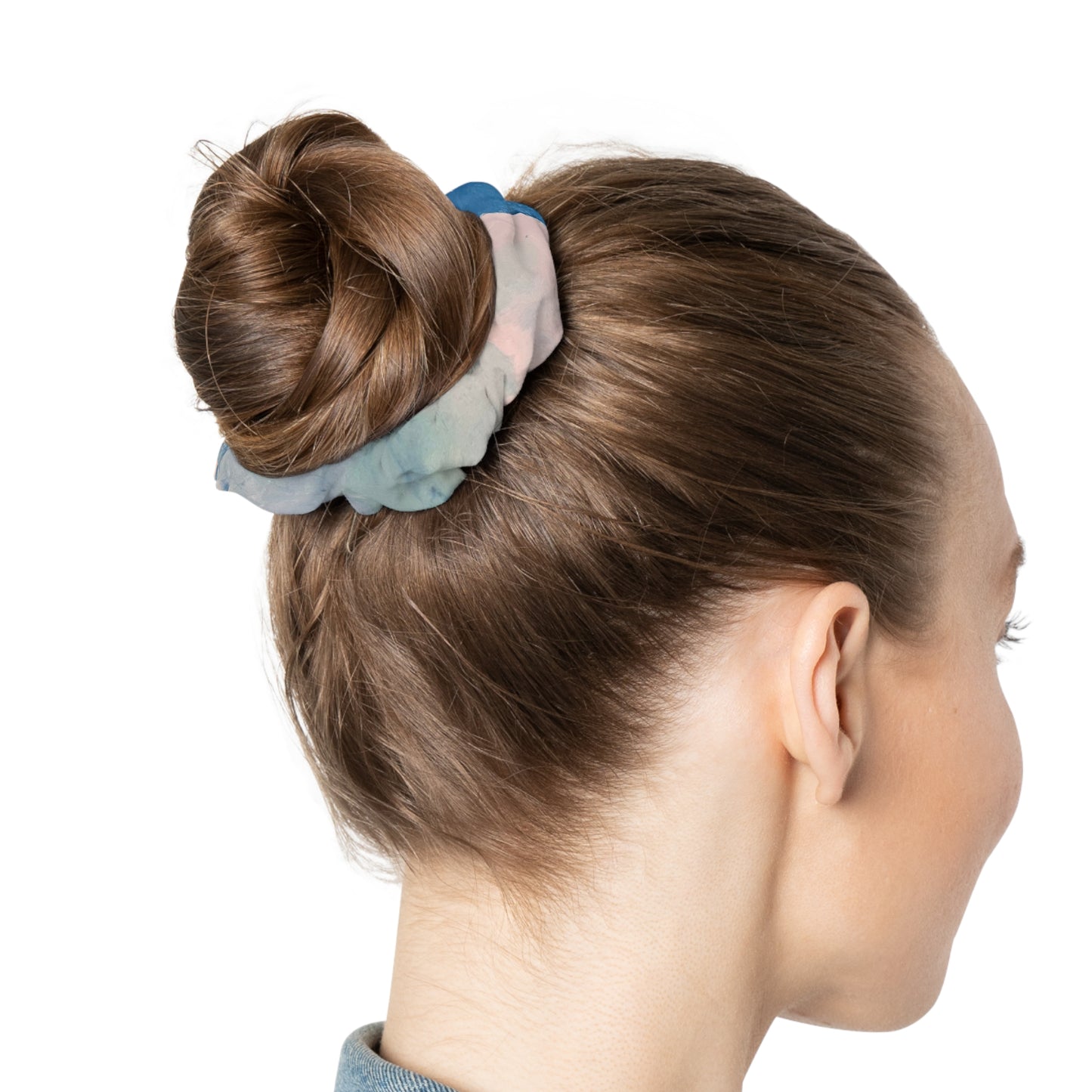 Ocean Breeze Scrunchie - Soft Cloth Hair Tie in Serene Blue Tones
