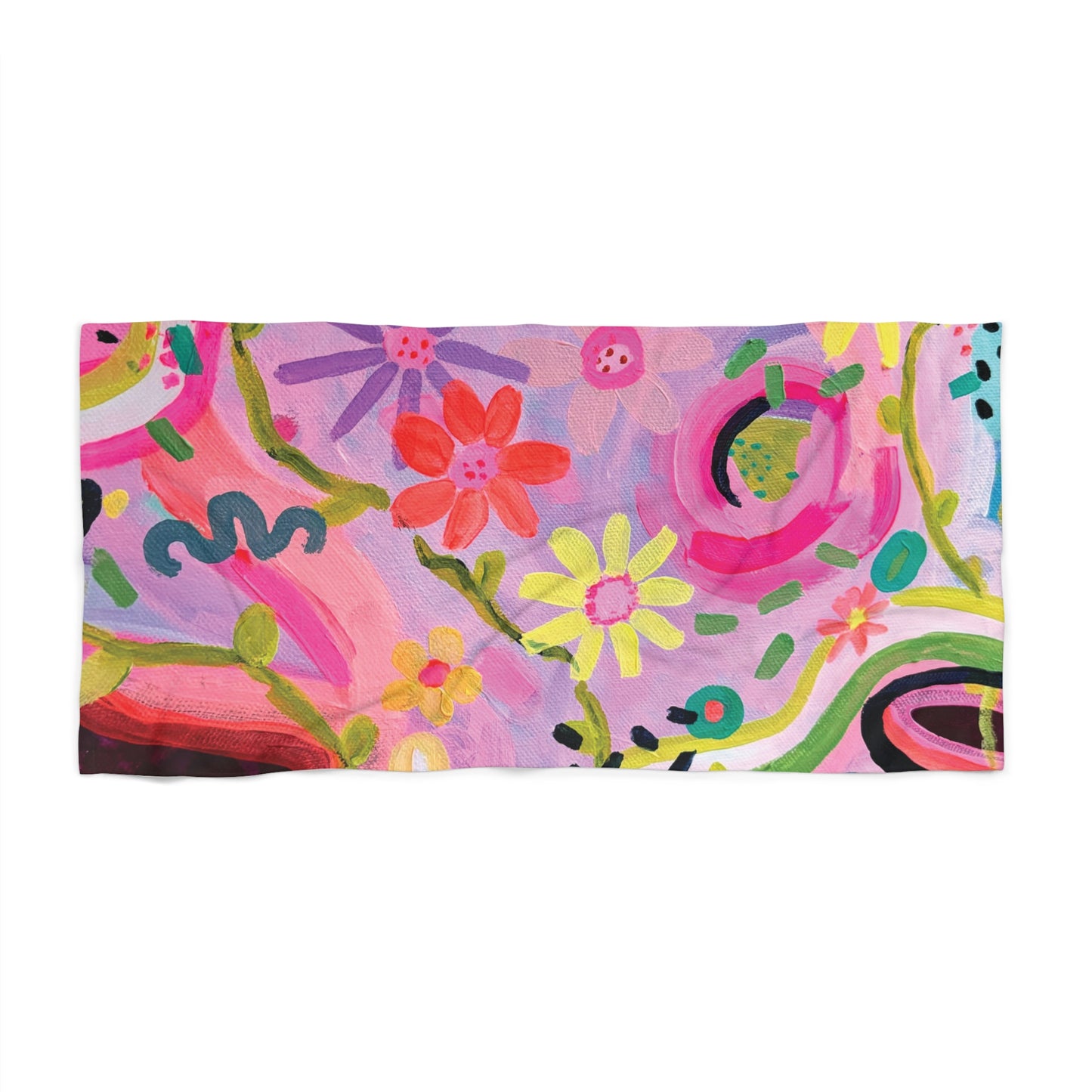Vibrant Floral Beach Towel - Perfect for Summer Fun and Relaxation