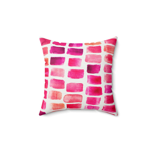 Colorful Watercolor Square Pillow - Vibrant Home Decor Accent Pillow